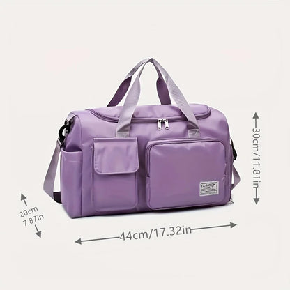Women's Gym Bag with Shoe Compartment – Nylon Travel Duffel Bag