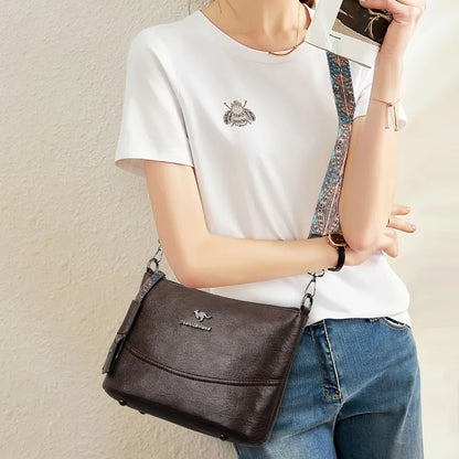 Retro Leather Crossbody Bag – Boho Strap Women's Purse