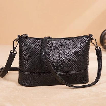 Women S Genuine Leather Square Top Layer Cowhide Single-Shoulder Bag Versatile Crossbody Bag