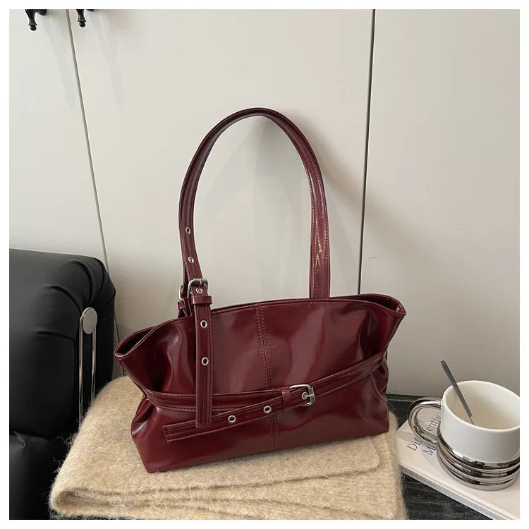 Large Capacity Women S Shoulder Bag Tote Commuter Simple Vintage Cross-Border Style Versatile