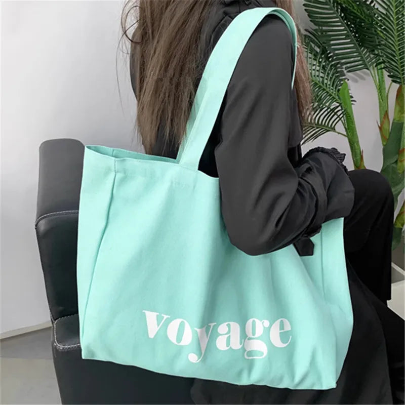 Voyage Canvas Tote Bag – Large Capacity Shoulder Bag for Women