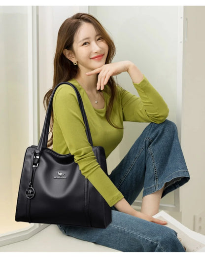 Luxury Leather Handbag for Women – Large Shoulder & Crossbody Tote