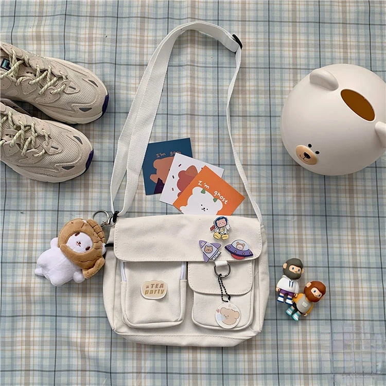 Canvas Crossbody Messenger Bag – Casual Shoulder Bag for Girls