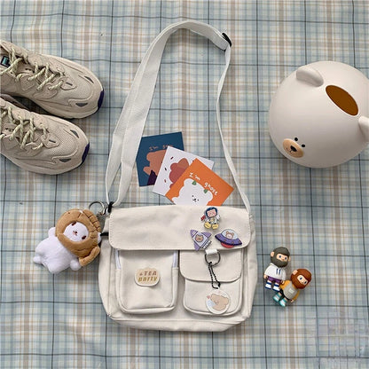 Canvas Crossbody Messenger Bag – Casual Shoulder Bag for Girls