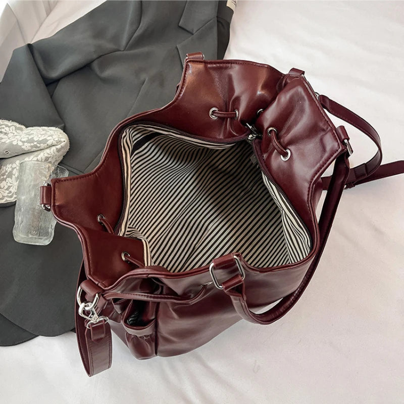 Fashionable Brand Design Tote Bag Retro Shoulder Casual Large-Capacity Crossbody Bags Light Luxury