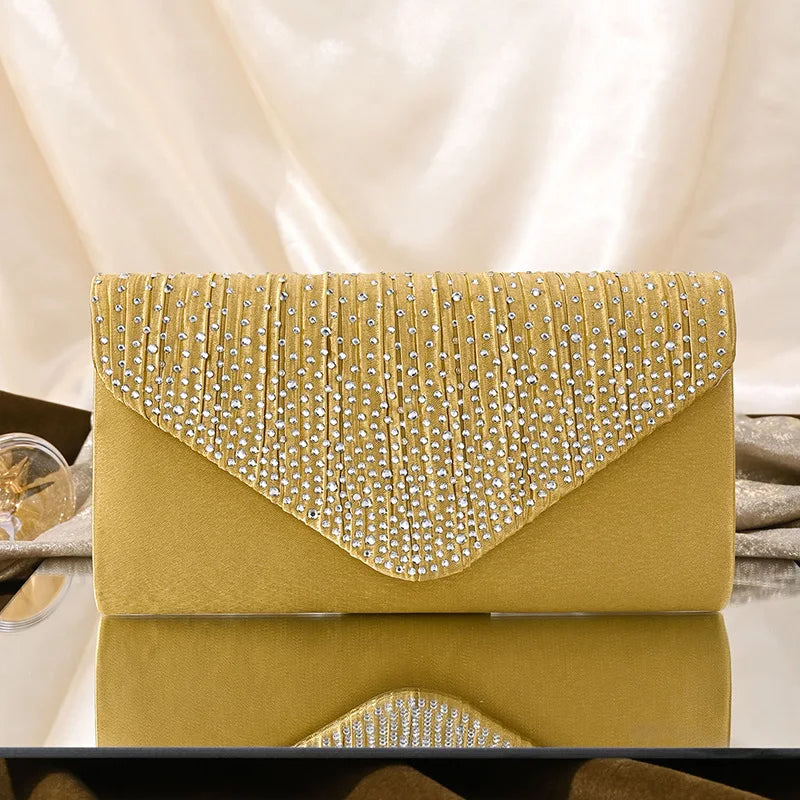Sparkly Evening Handbag Detachable Chain Strap Parties Weddings Crossbody Bag