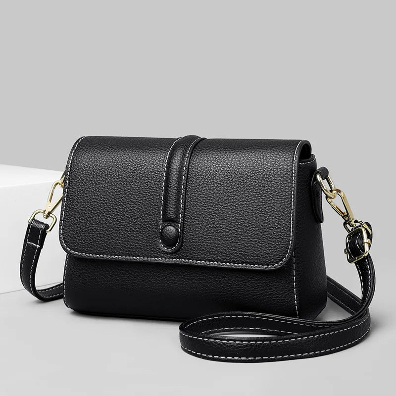Square commuter large capacity multi-function multi-layer multi-zipper women shoulder crossbody bag