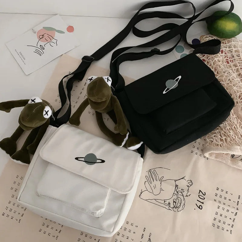 Canvas Crossbody Bag for Women – Cute Print Messenger Bag