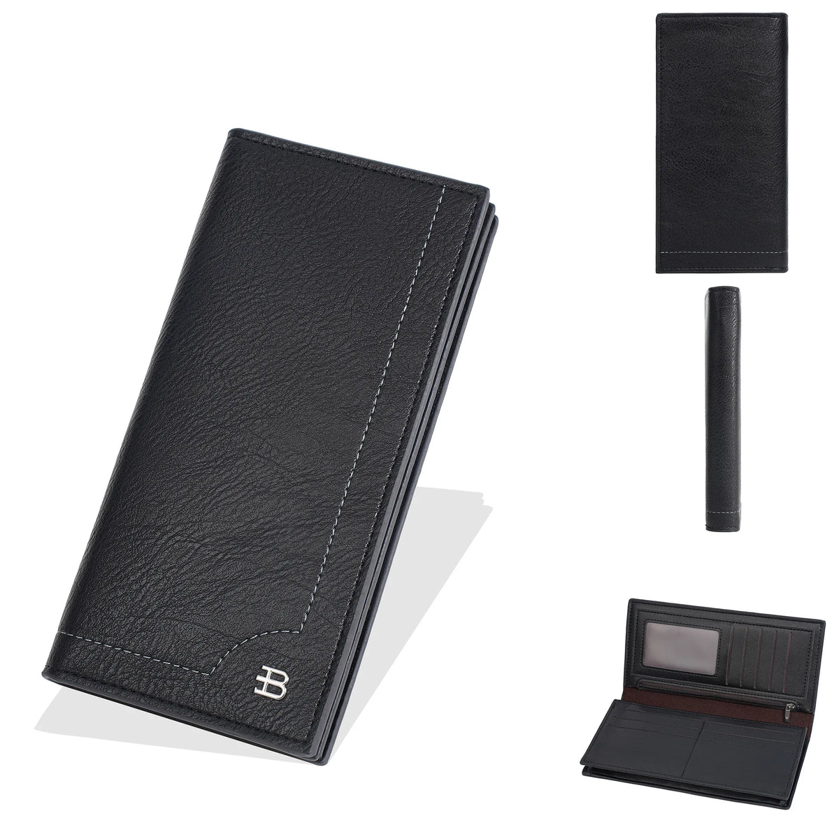 Light Thin Spliced Large-Capacity Wallet Men S Long Retro Business Multi-Slot Soft Wallet - Soft