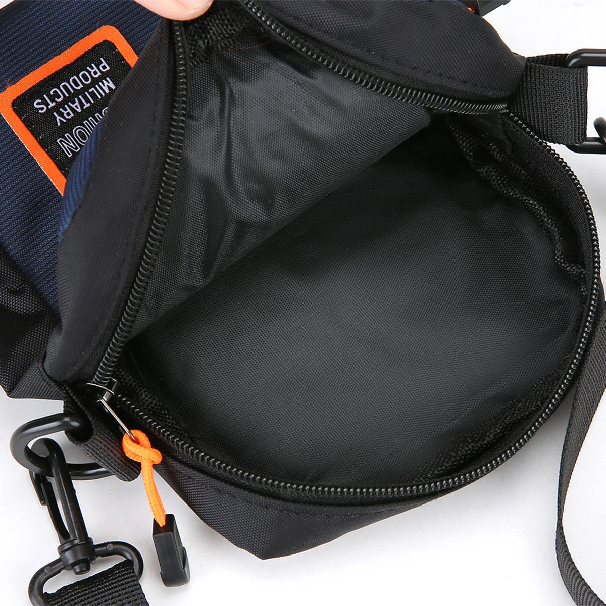 Men S Lightweight Nylon Crossbody Bag Multiple Compartments Zipper Square Adjustable Strap Daily Use
