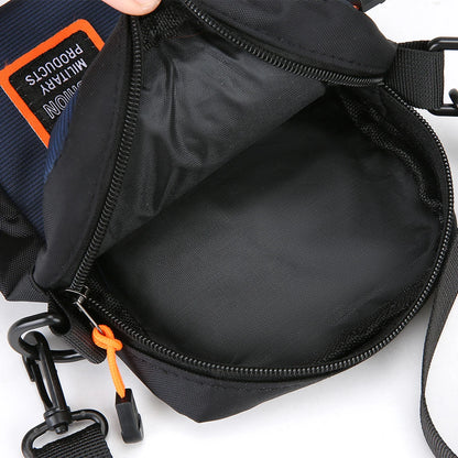 Men S Lightweight Nylon Crossbody Bag Multiple Compartments Zipper Square Adjustable Strap Daily Use