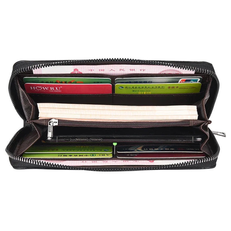 Canvas Wallet Men S Long Simple Zipper Holding Large Capacity Multi-Function Mobile Phone Storage
