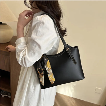 Silk Scarf Tote Bag – Spacious Shoulder & Underarm Handbag