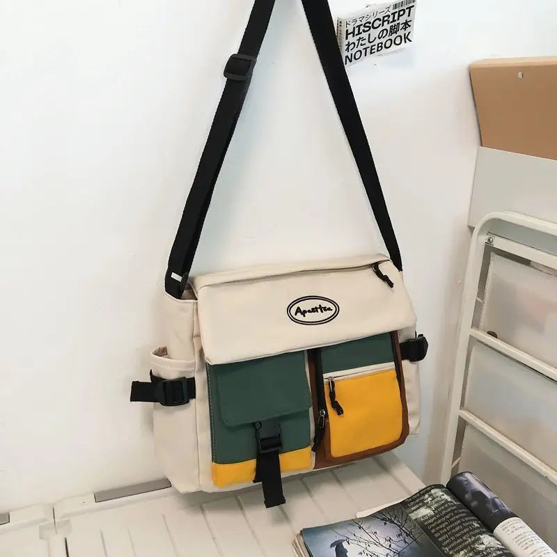 Nylon Crossbody Bags Women Men Canvas Handbags Shoulder Bag Students School Book Messenger Mutiple