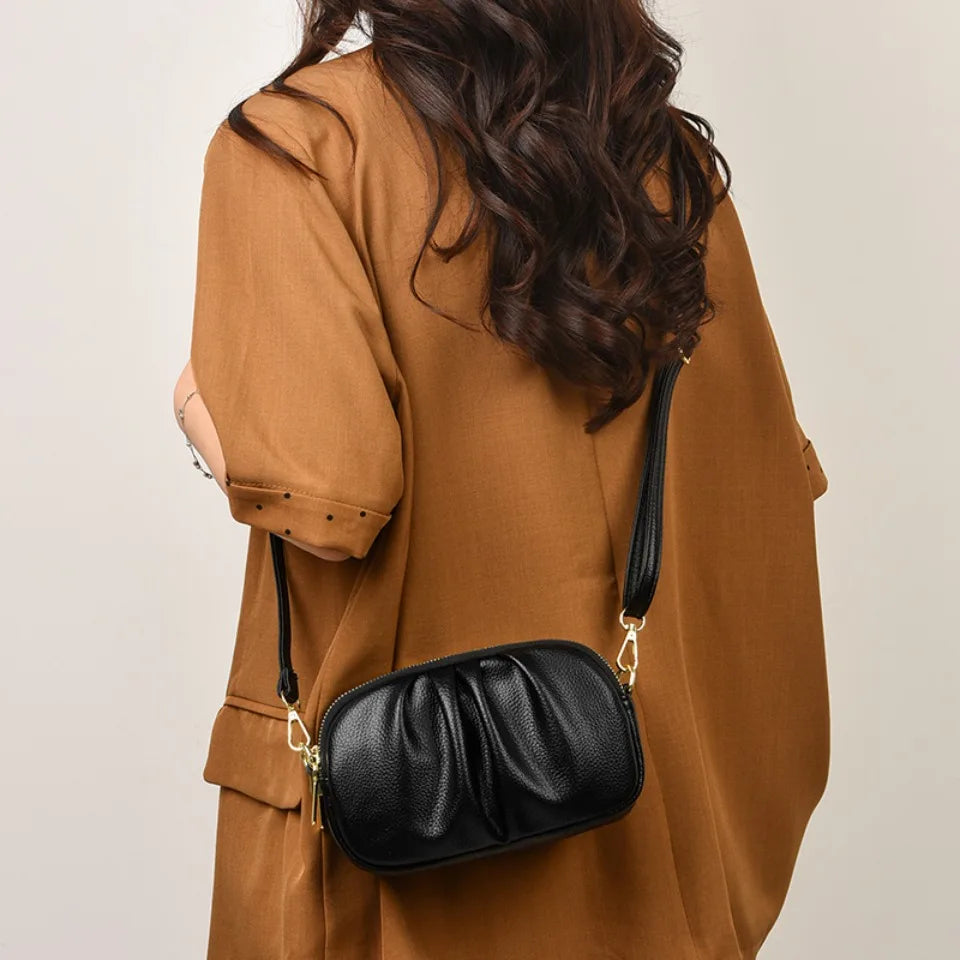 Women's Crossbody Bag – 3-Layer Soft PU Leather Shoulder Bag