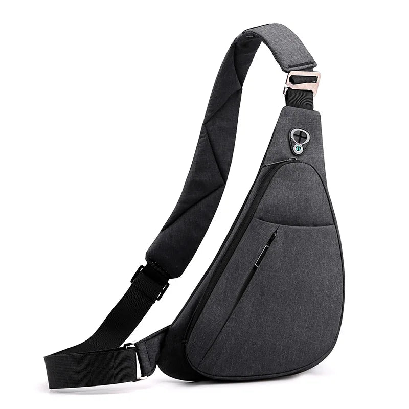 Men S Large-Capacity Single-Shoulder Chest Bag Casual Commuting Small Backpack Reflective Waterproof