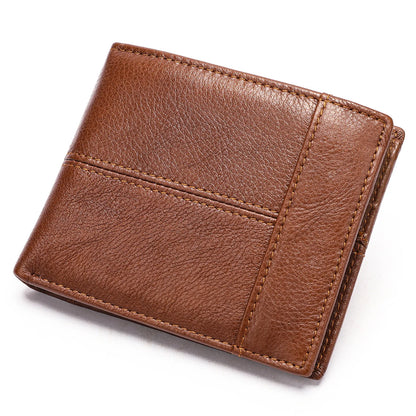 Rfid Card Holder Men S Genuine Leather Short Wallet