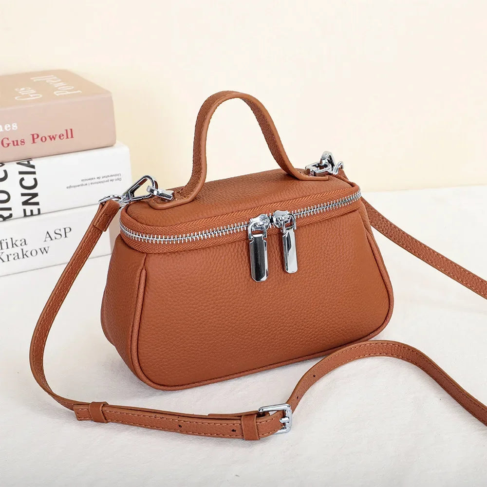 Head Layer Cowhide Women S Crossbody Bag Multi-Functional Handbag Shoulder All Ride Satchel Real