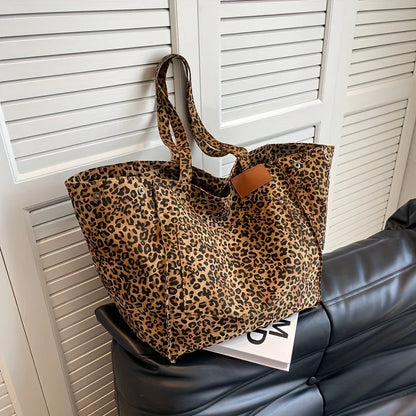 Leopard Print Tote Bag – Lightweight Women's Shoulder Bag