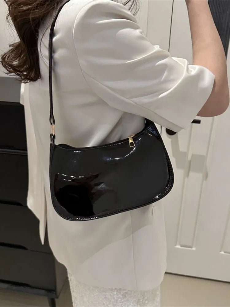 Homefish Pu Leather Underarm Bag Solid Color Women Daily Commuter Shoulder Versatile Mini Handbag