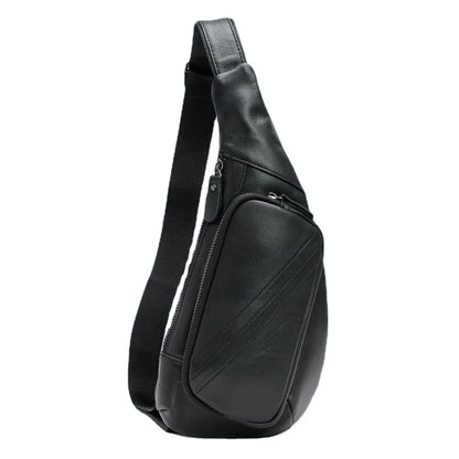 Leather Chest Bag Men Shoulder Crossbody Cowhine Diagonal Backpack Large Capacity