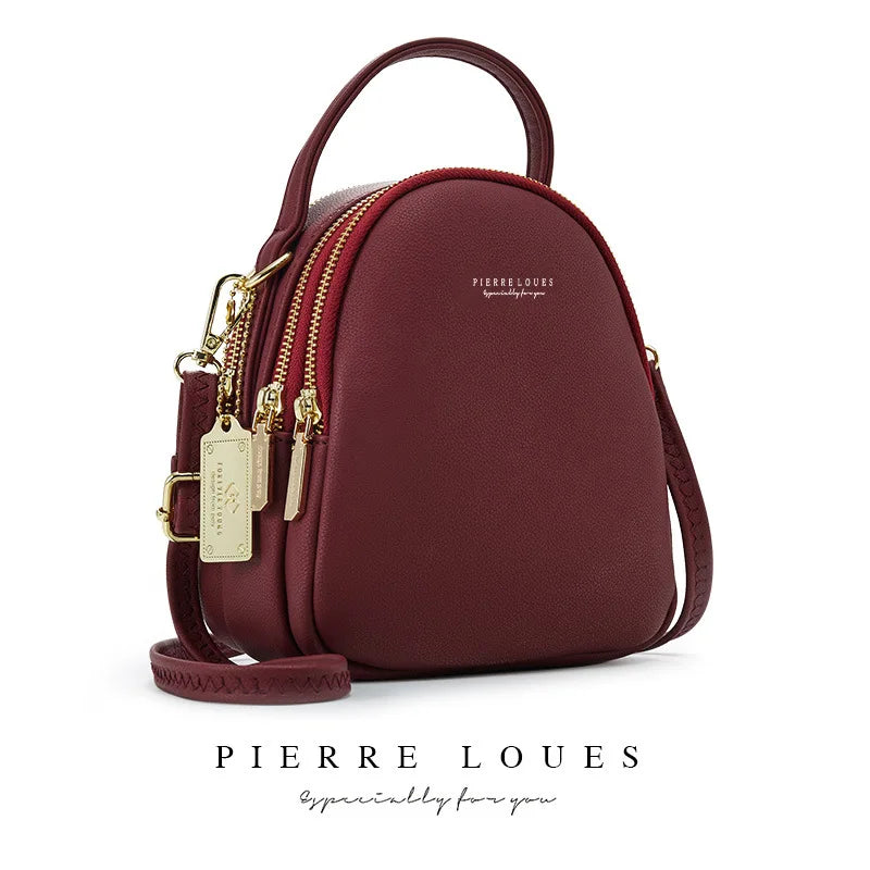Women solid color casual bag simple large capacity multifunctional small backpack
