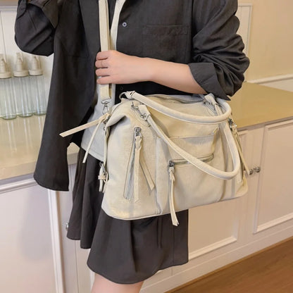 Large Capacity Suede Crossbody Shoulder Bag for Women