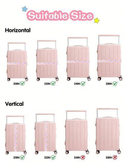 Cute Print Travel Luggage Belt Buckle Adjustable Luggage Strap Suitcase - Soft