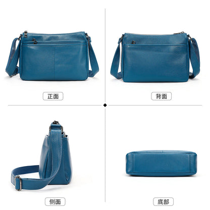 Women S Leather Shoulder Bag Large Capacity Soft Multi-Layer Multi-Function Diagonal Span - Soft