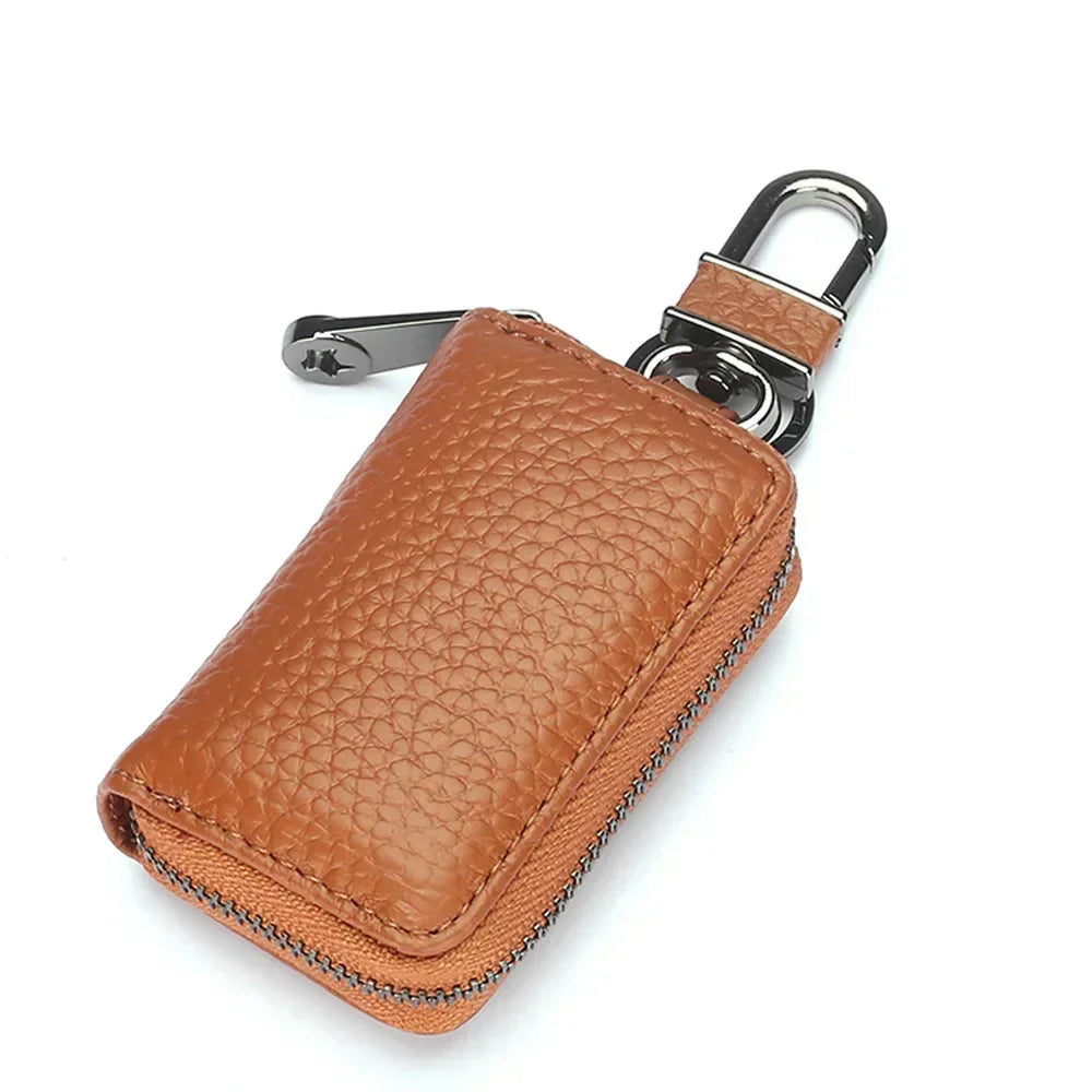 Car Key Bag Men S Mini Women Leather Zipper Compact Simple Premium Storage