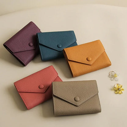 Pu Leather Small Women Wallet Luxury Envelope Card Holder Brand Designer Multipurpose Zip Coin