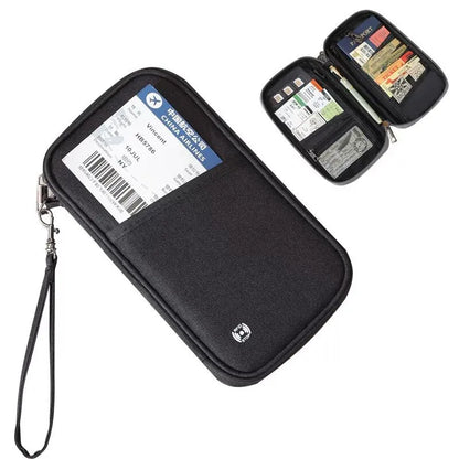 Passport Holder Bag Family Rfid Blocking Wallet Travel Essentials Document Organizer Credit Cards