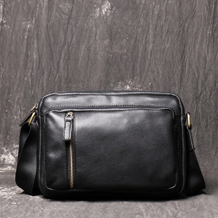 Oily Waxed Cowhide Men S Shoulder Bag Women Large Capacity Crossbody Real Leather Ipad Handheld