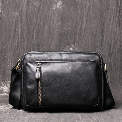 Oily Waxed Cowhide Men S Shoulder Bag Women Large Capacity Crossbody Real Leather Ipad Handheld