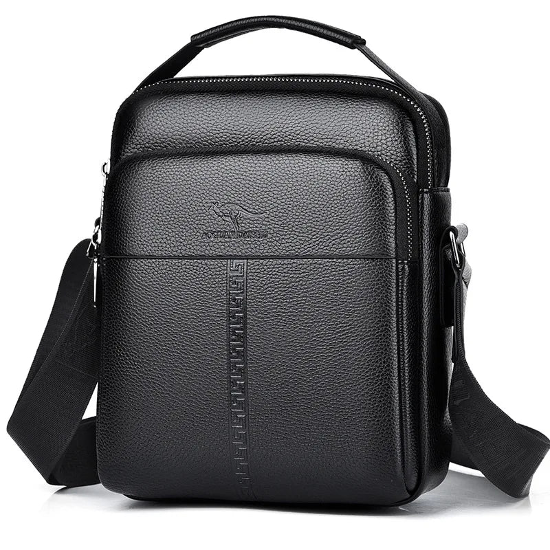 Men S Genuine Leather Single-Shoulder Layer Cowhide Crossbody Bag
