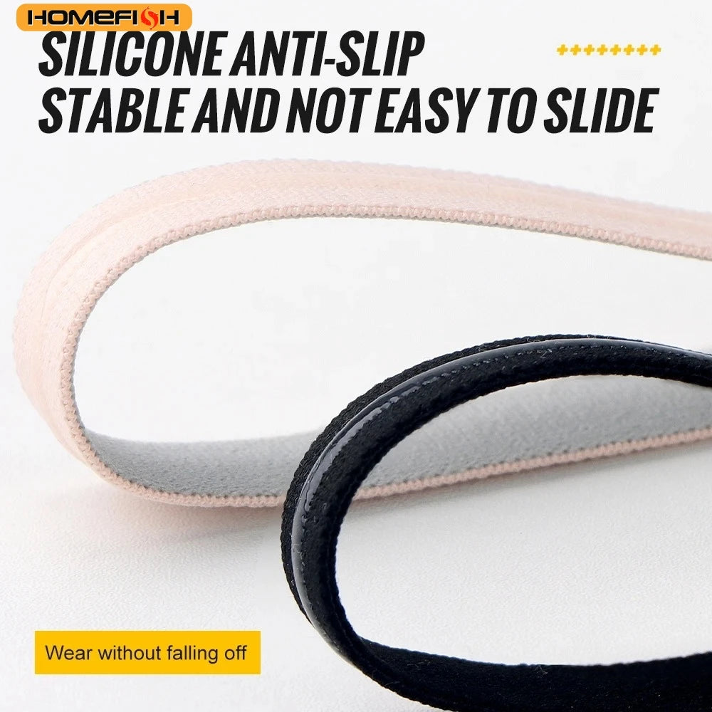 Homefish 2pcs Elastic Silicone Sport Headband Anti Slip Lightweight Hairband Men Women Fitness Gym