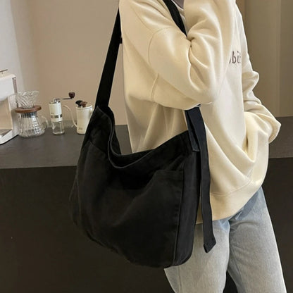 Canvas Crossbody Hobo Bag – Large Capacity Casual Shoulder Bag
