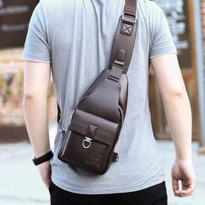 Men S Single Shoulder Cross-Body Bag Business Casual Leather Feeling Waterproof Wear-Resistant