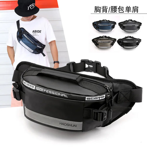 Outdoor Waist Bag Running Close Reflective Bar Diagonal Cross Anti Theft Mobile Phone Large Capacity
