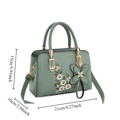 Floral Embroidered Handbag – Women's Shoulder & Crossbody Bag