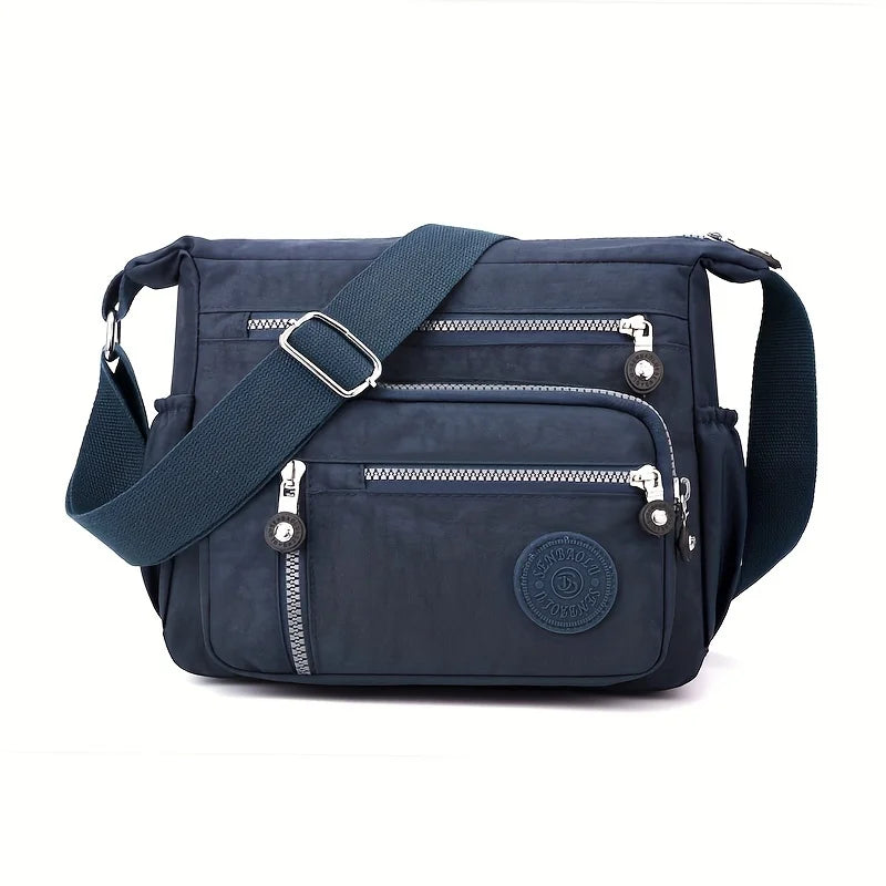 Waterproof Nylon Crossbody Bag with Multiple Pockets for Women