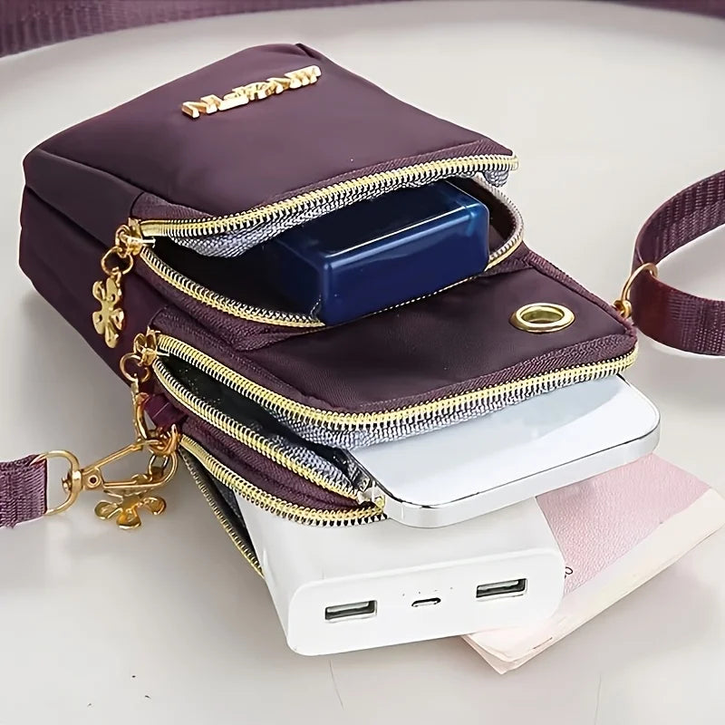 Nylon Crossbody Phone Bag for Women – Lightweight Mini Messenger Purse