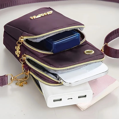 Nylon Crossbody Phone Bag for Women – Lightweight Mini Messenger Purse