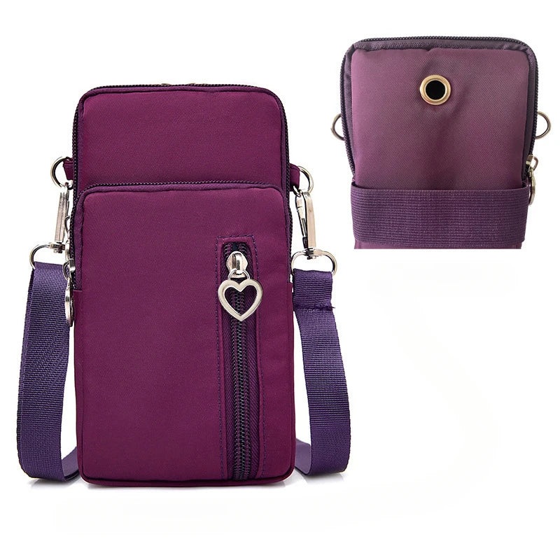 Crossbody Phone Bag for Women – Mini Shoulder Purse with Triple Compartments