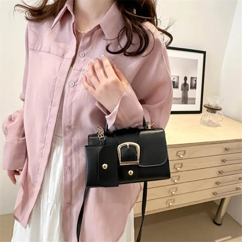 Buckle Flap Handbag – Women's Crossbody Bag & Wallet Set