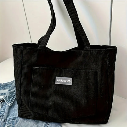 Women's Corduroy Tote Bag – Large Capacity Shoulder Bag