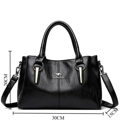 Genuine Leather Women's Handbag – Shoulder & Crossbody Tote