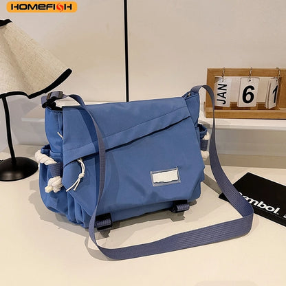 Homefish Men Women Universal Retro Crossbody Bag Casual Commute Messenger Shoulder Bag