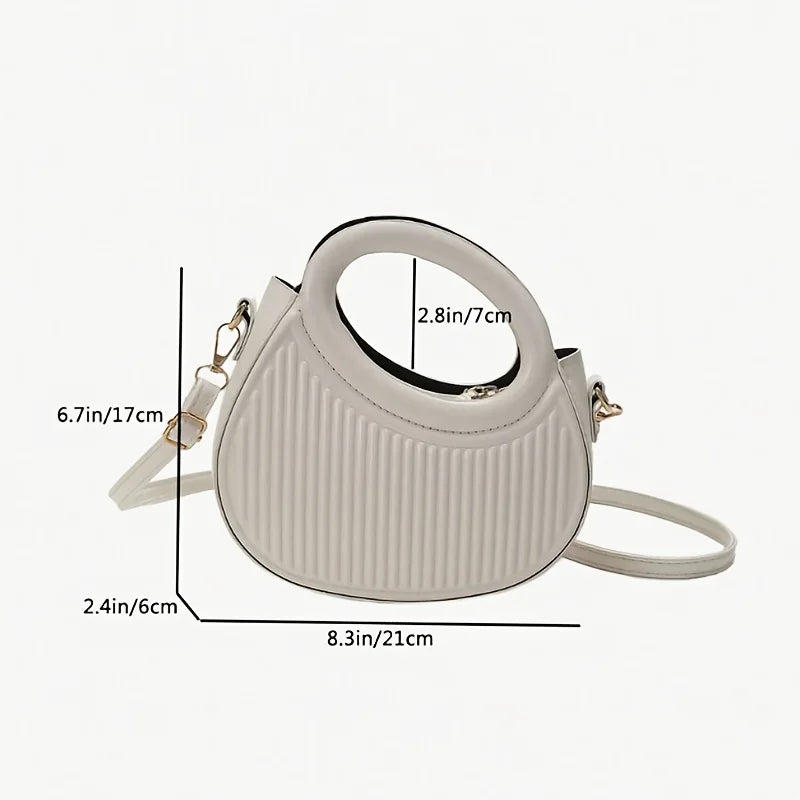 Luxury Look Shoulder Bag Everyday Use Chic Stripe Design Crossbody Bags Women Elegant Synthetic