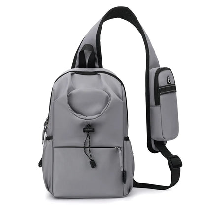 Nylon Water Cup Bag Men S Backpack Water-Repellent Single-Shoulder Chest Bag Large-Capacity